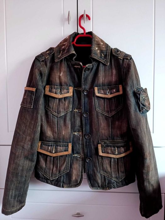 Geacă denim pictată manual