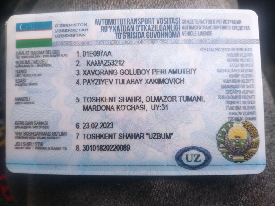 Kamaz furgonli xolati yaxshi