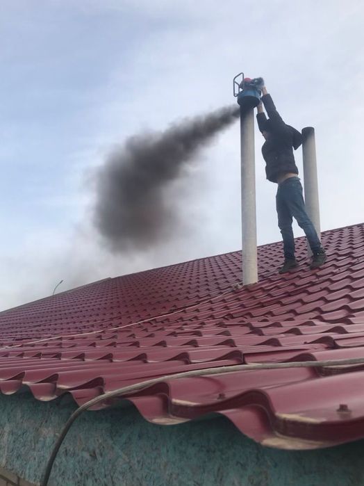 Чистка дымохода.