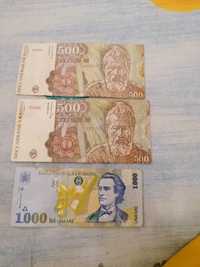 Bacnote vechi de 500 cu Constantin Brâncuși și de 1000 cu Mihai Emines