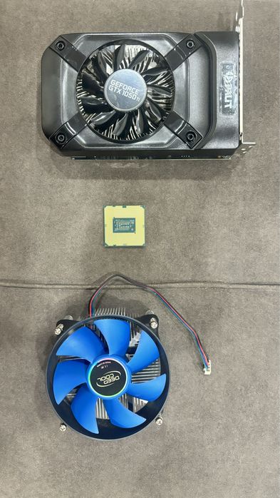 Продам видеокарту и процессор для ПК,кулер в комплекте с процессором