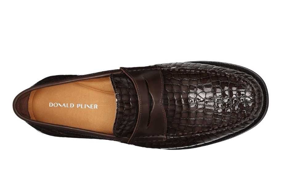 Pantofi loafer 45 de lux lucrati manual Donald J Pliner NOU piele nat