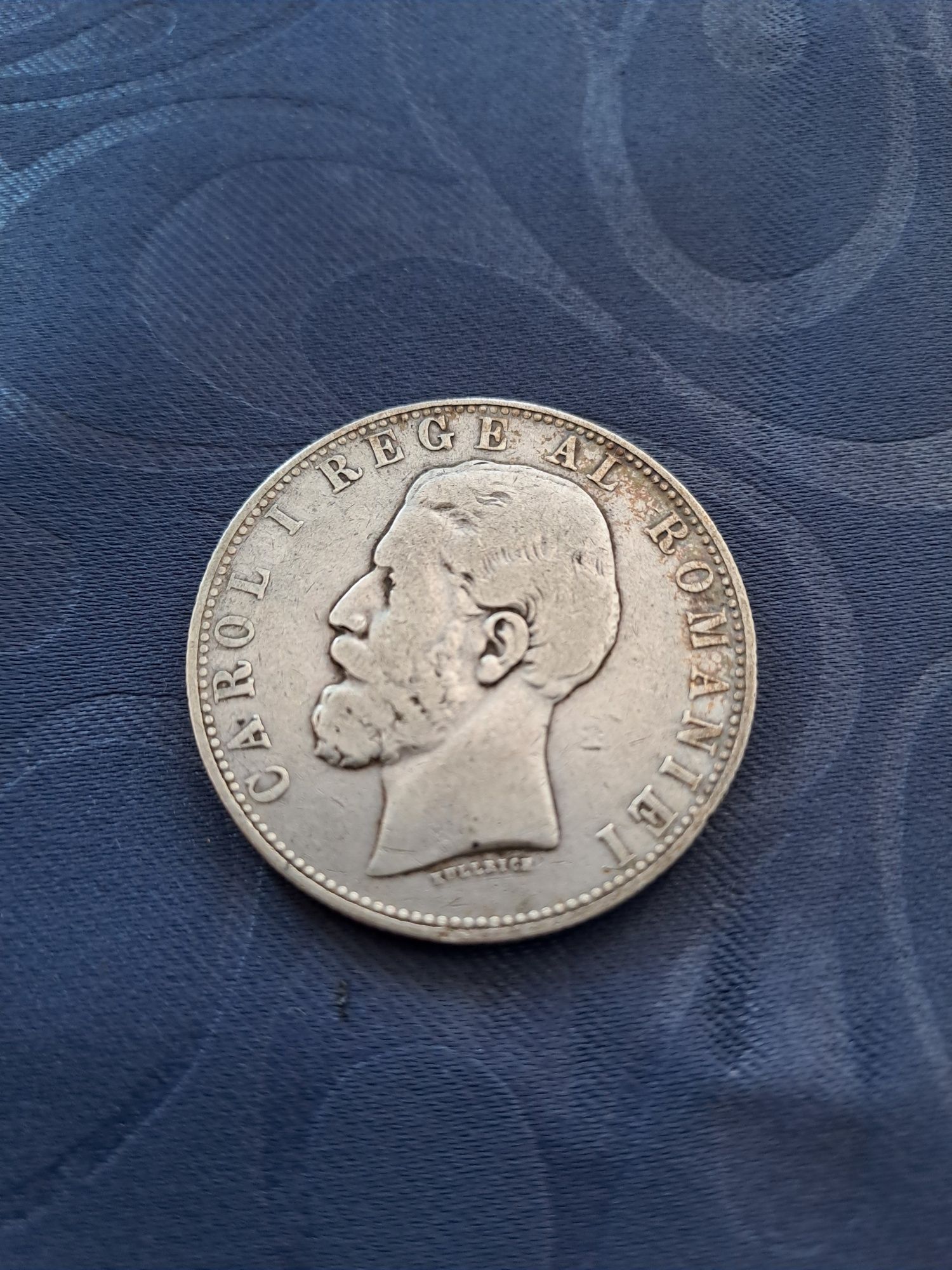 Moneda argint 5lei 1881 , Carol 1
