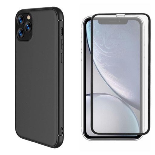 Iphone 11 PRO MAX Husa Premium Case Silicon + Folie Sticla Black Star