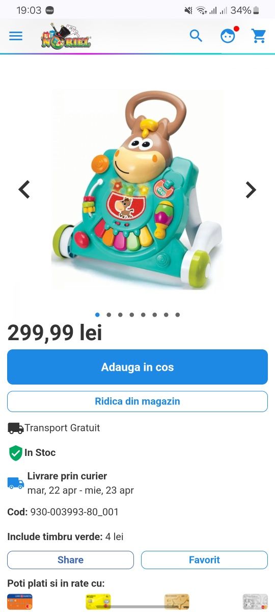 Antemergator si masa de activitati calut Noriel