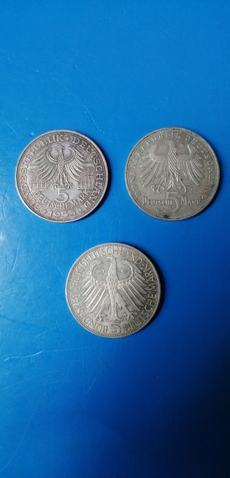 3 monede argint rare 5 mark R.F. Germania