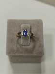 Inel aur 9k 1.88gr cu diamante și safir natural (r)