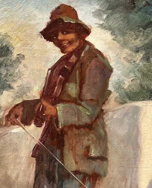 ”Violonist” Tablou F VECHI, ulei/pânză, sem VARGA Joszef, 70x50cm+R