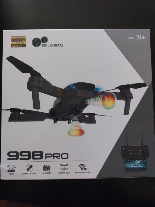 Нов мини сгъваем DRON 998 pro с 4К ULTRA HD камера