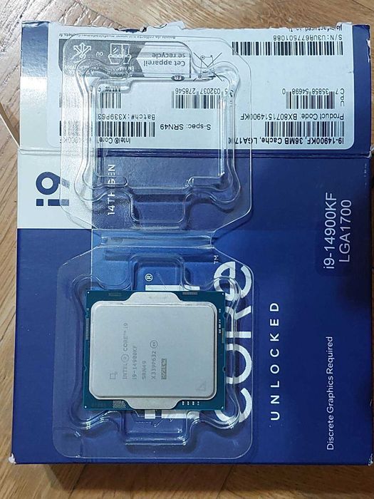 Intel Core i9 14900KF (BOX), 24-ядрен, LGA 1700
