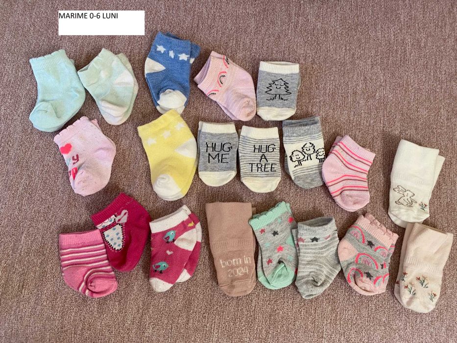 Lot caciula bentita sosete bebe copii toamna iarna 0-6luni