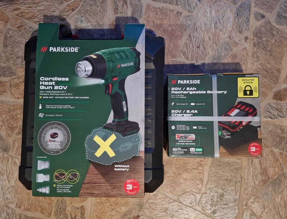 Parkside акумулаторен пистолет за горещ въздух 20V