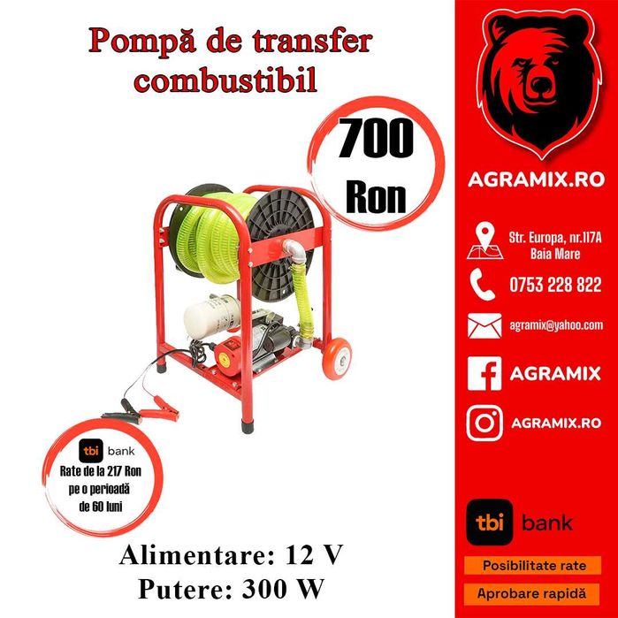 Pompa de transfer combustibil cu filtru si furtun motopompe noiAgramix