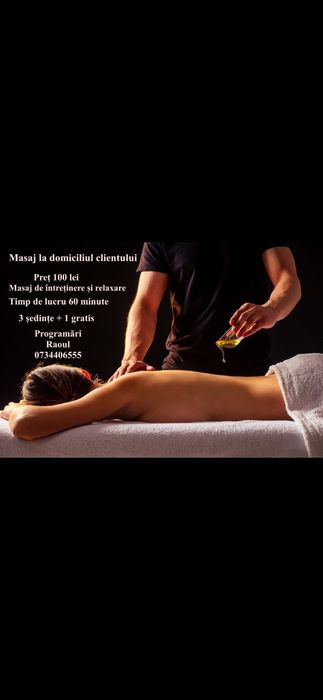 Masaj relaxare si intretinere la domiciliul clientului