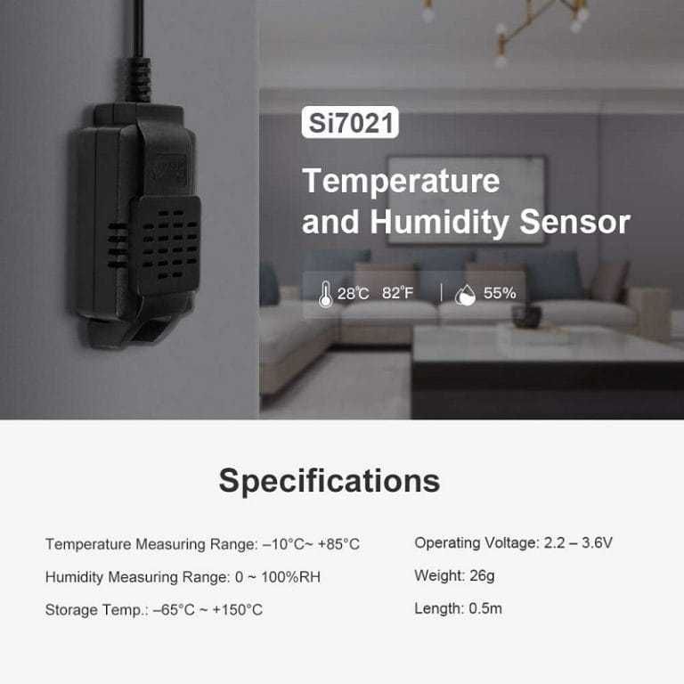 SONOFF THS01 (Si7021) RJ9 – сензор за температура и влажност