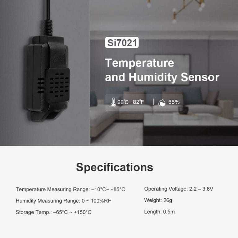 SONOFF Si7021 (THS01) RJ9 – сензор за температура и влажност