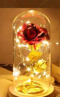 Роза в стъкленица с осветление