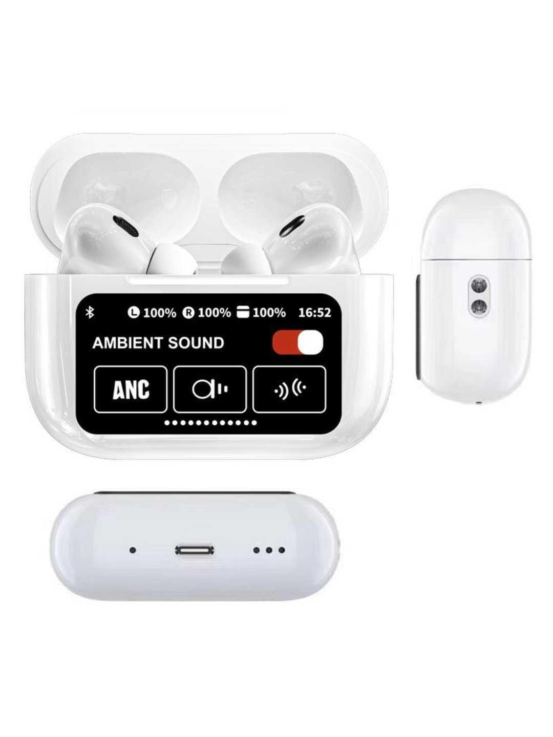 Simsiz quloqchinlar A9 Pods Pro 2 ANC,sensor ekranli naushnik + chehol