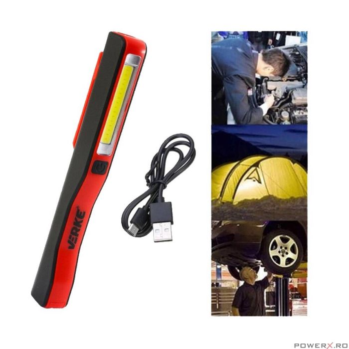 Lampa pentru atelier 3w + 1w, usb, led, Verke