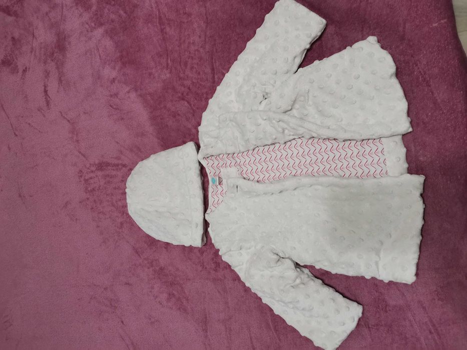 Palton pluș cu caciulita 23 luni, gros