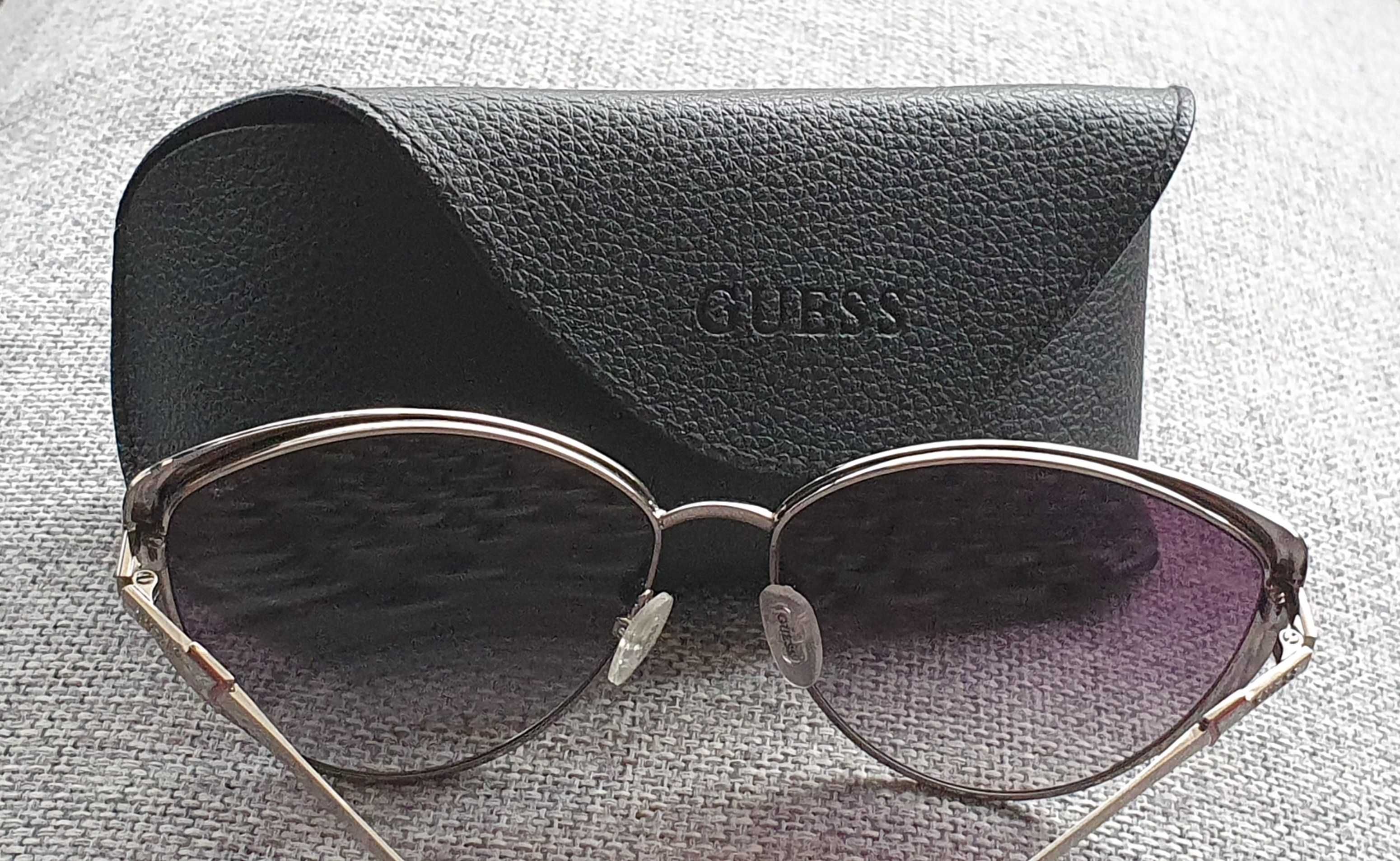 Guess - Ochelari de soare cat-eye cu rama metalica