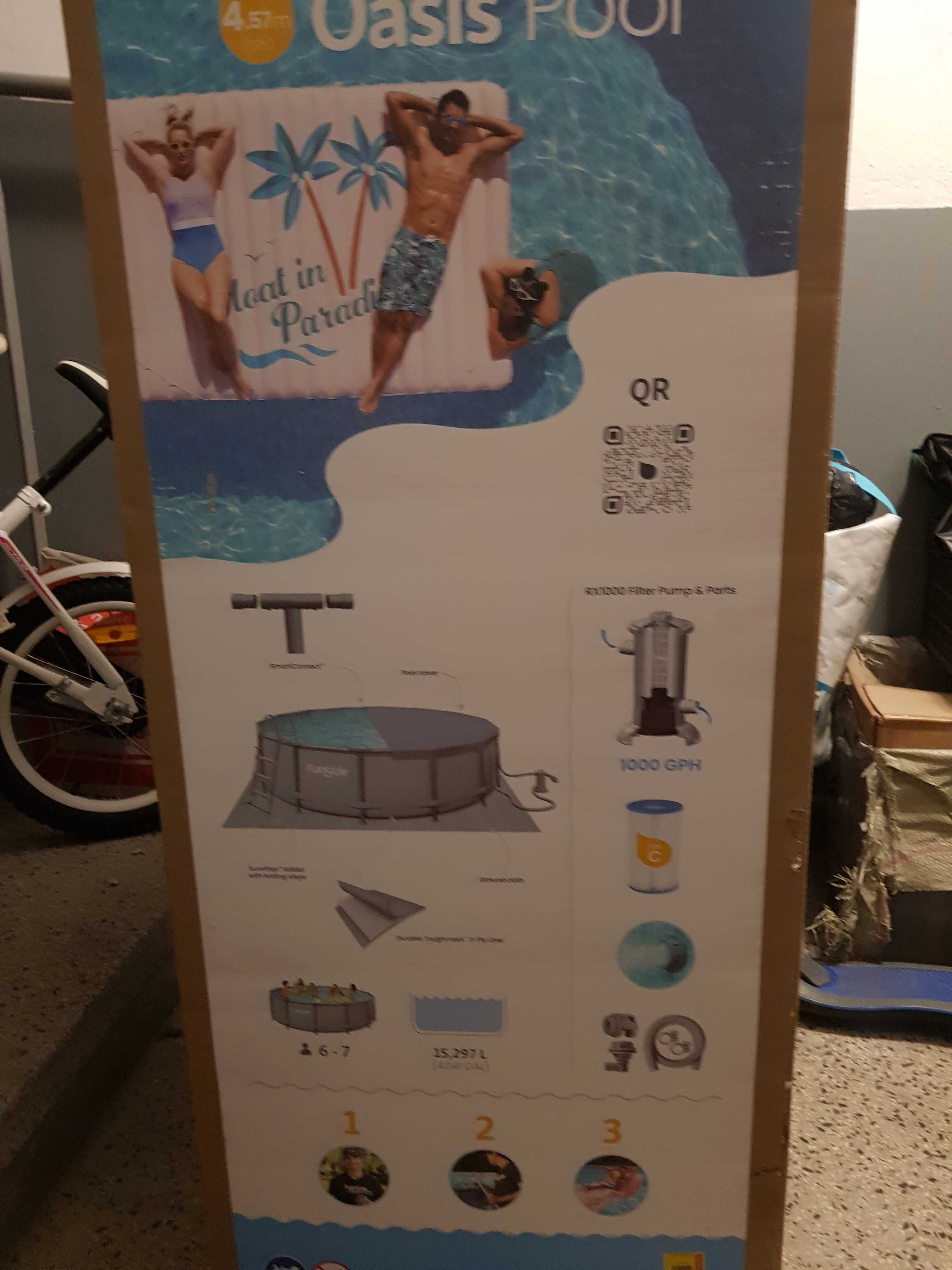 Сглобяем басейн FunSicle Oasis Pool . Кръгъл 4.57 / 1.07 м (НОВ)