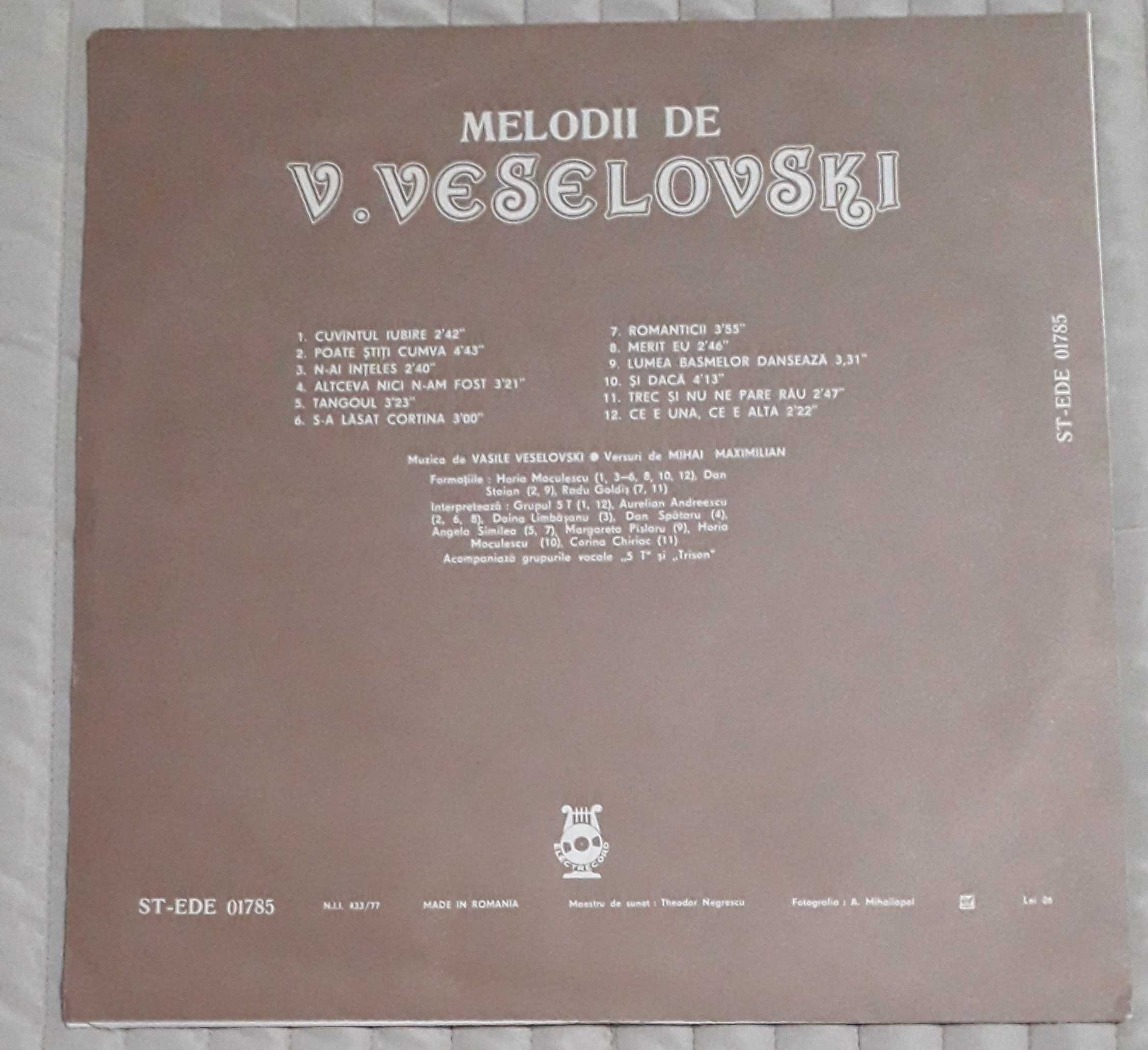 melodii de v Veselovski   disc vinil pickup