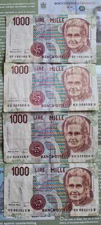 Bancnote Banca D'italia 1000 Lire Mille