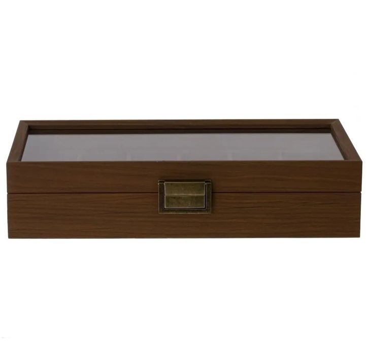 Шкатулка для часов и украшение деревянная 6 ячеек