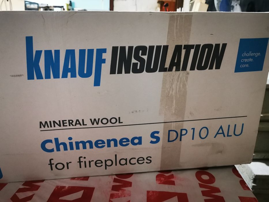 Каменна вата Knauf Insulation за камина с алуминиево фолио