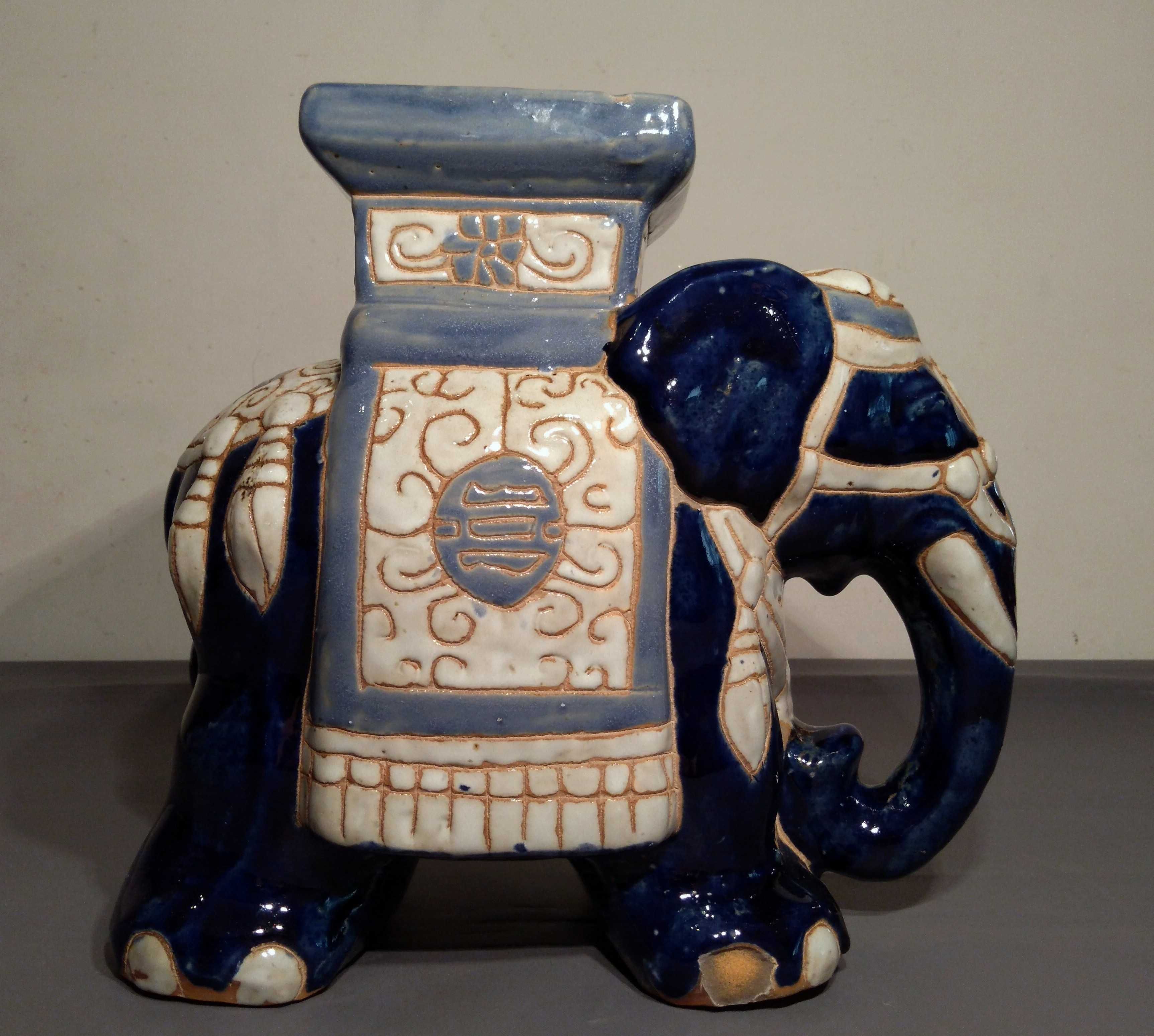 Statueta asiatica Feng Shui Elefant din ceramica | piesa veche