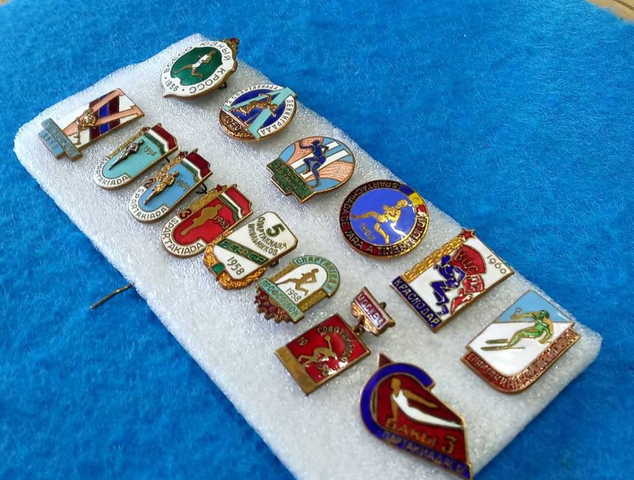 значки СССР тяжелый металл "СПОРТ" 14шт