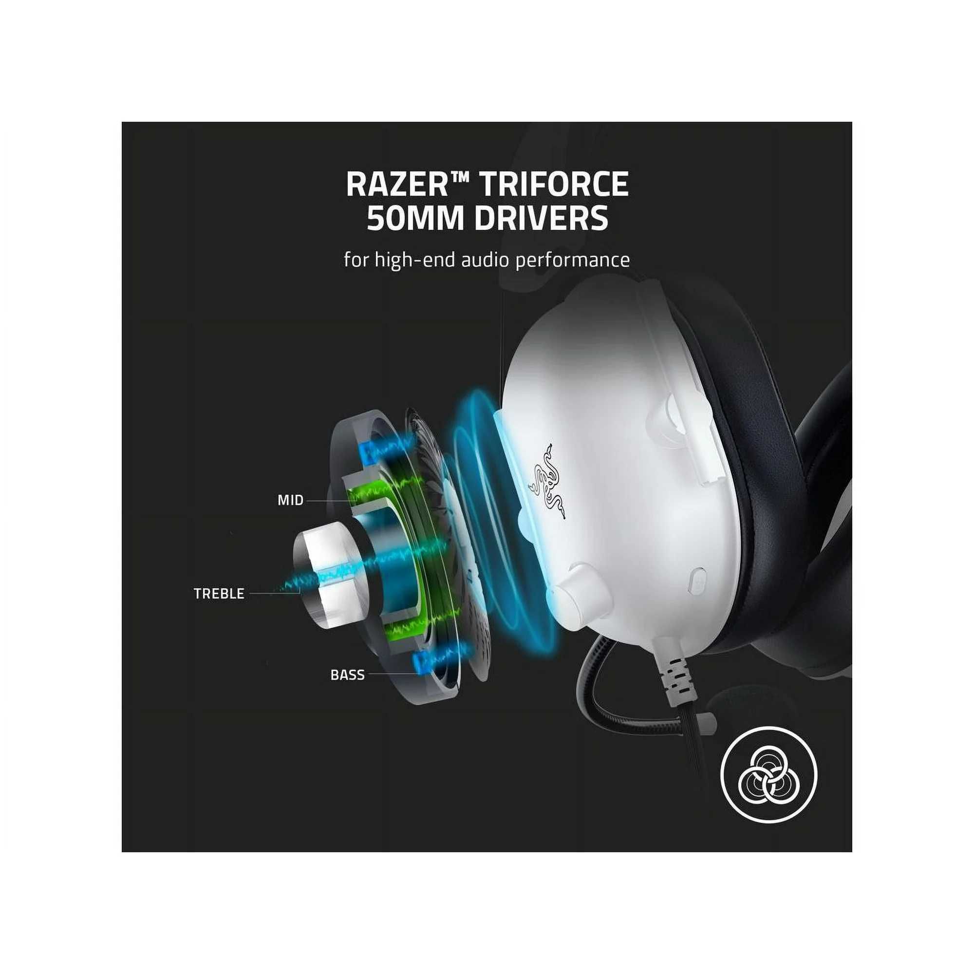 [НОВЫЕ] Наушники RAZER Blackshark V2 X Wired Gaming Headset, White