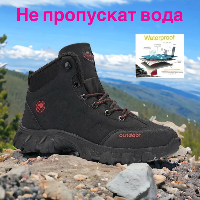 непромокаеми мъжки боти зимни с топла вата и грайфер за сняг дъжд кал