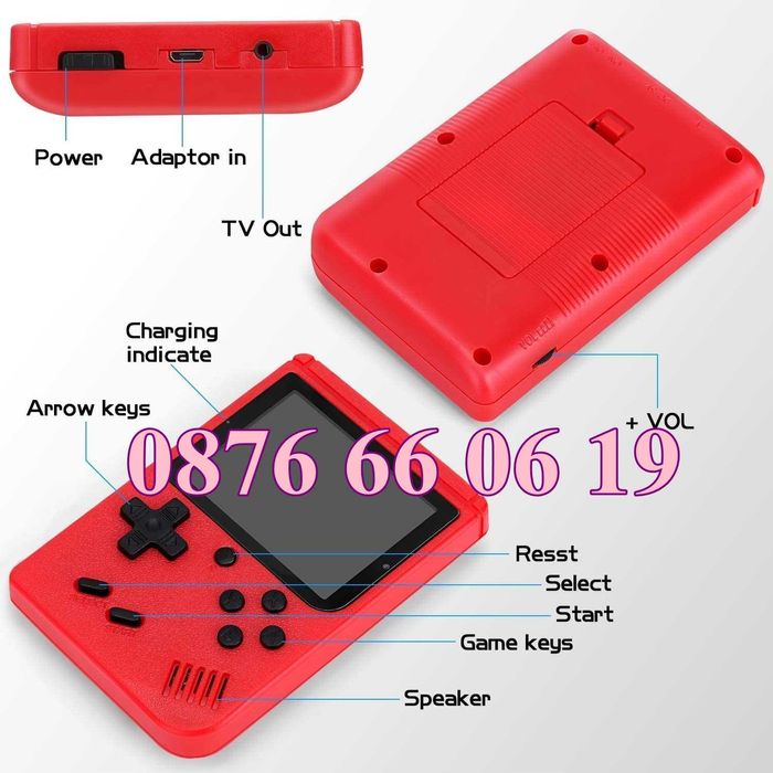 Преносима ретро конзола с 400 вградени игри, телевизионна игра