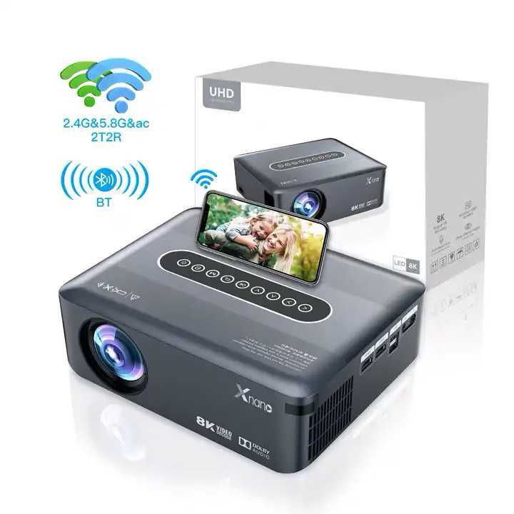 Мултимедиен Проектор + TV Box Xnano X1, Amlogic, Dual WiFi, модел 2023