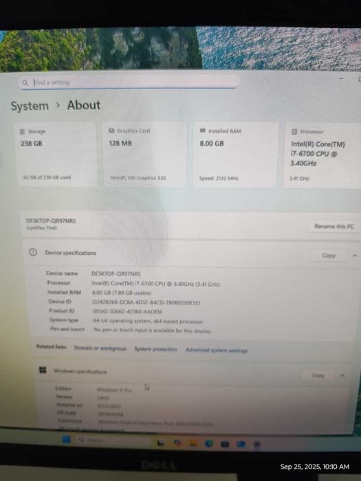 Vand Dell Optiplex 7040, I7, 256GB