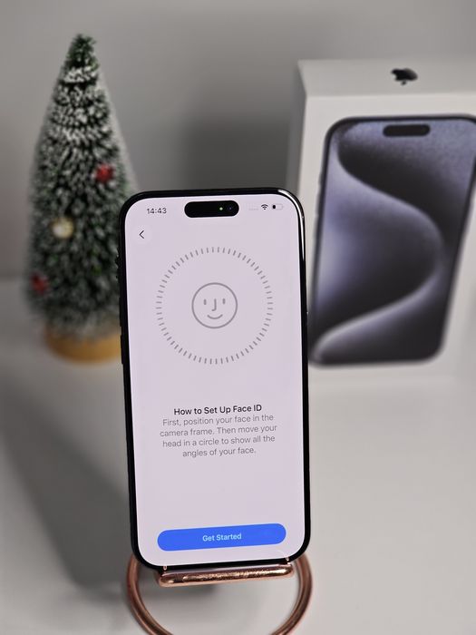 iPhone 15 Pro blue titanium 94% full box impecabil