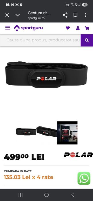 Centura puls Polar H10