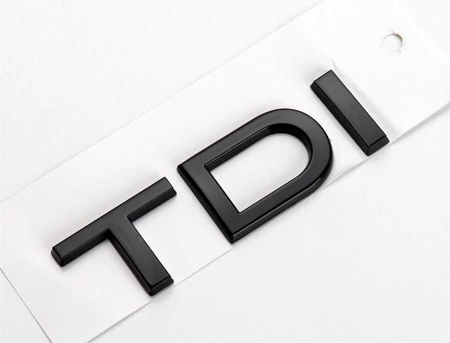 Емблема TDI Audi задна / Багажник / Ауди букви Черен гланц / хром