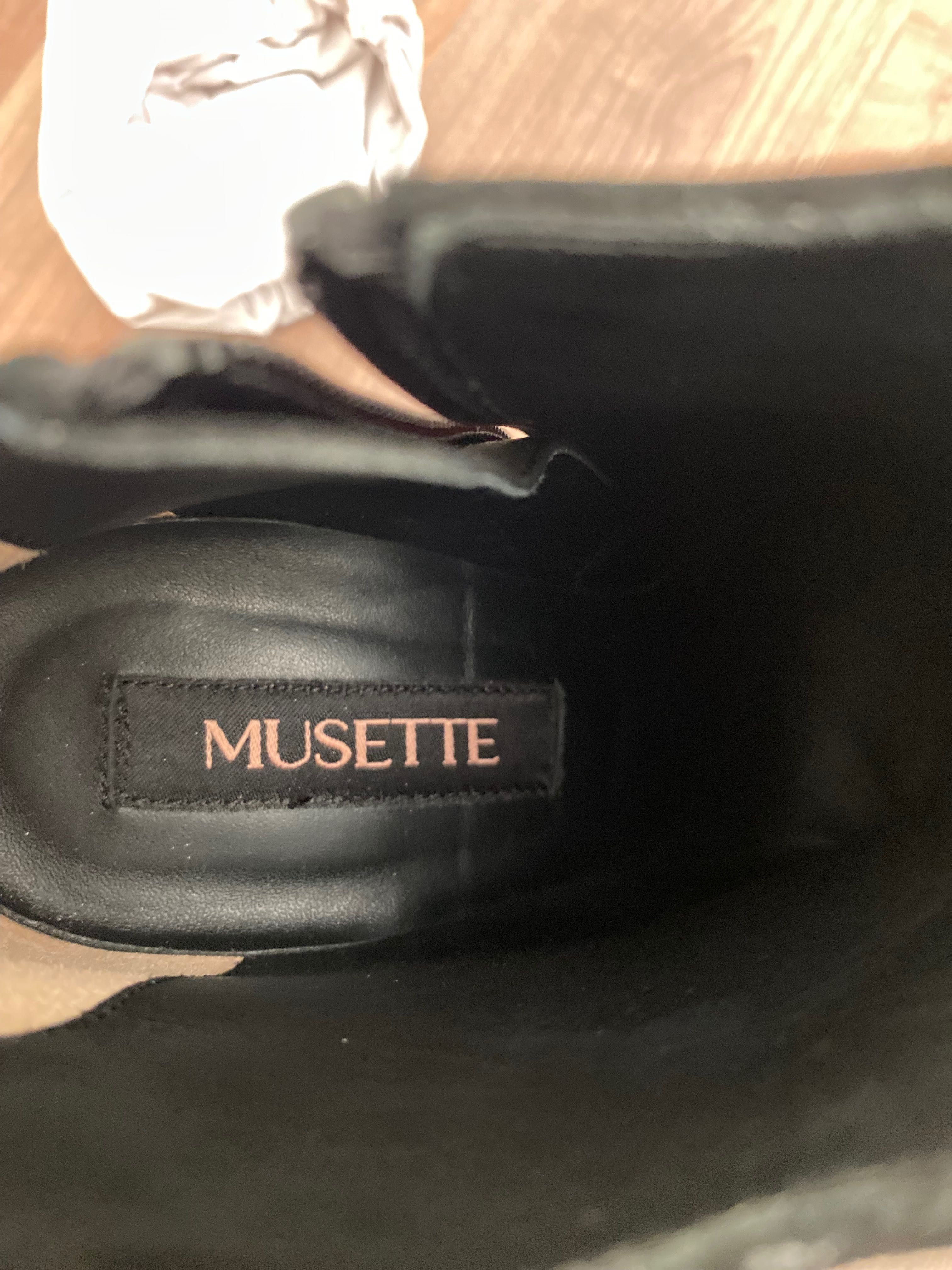 Ghete/ Botine Musette mar 35, negre, piele intoarsa