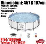Piscina Rotunda Cadru Metal 457 x 107 cm SET Complet LivratGRATUIT BV