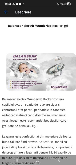 Balansoar electric bebe