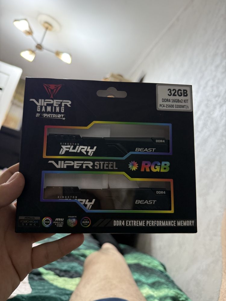 Продам ОЗУ DDR4 Kingston HyperX Fury Beast 3200 Мгц 8гбх2
