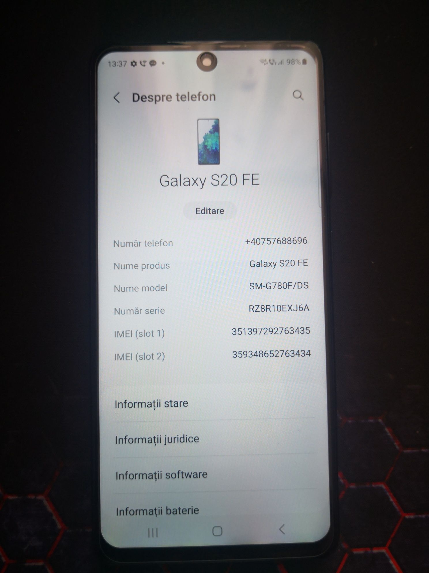 Telefon Mobil Samsung Galaxy S20 FE Dual Sim 128GB 6Gb Ram Neverlock
