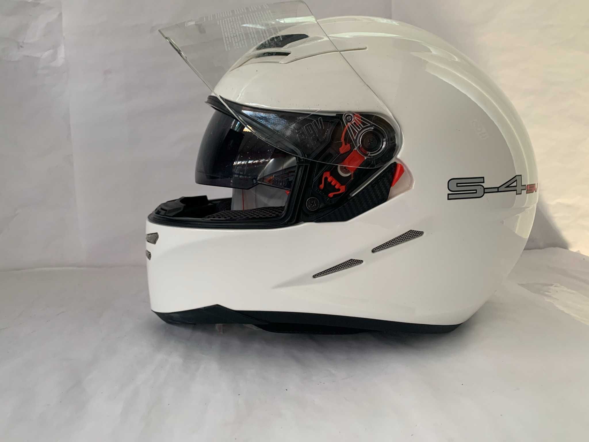 Casca moto XL S4 SV AGV E2205 SOLID GLOSS White  made by AGV Italia