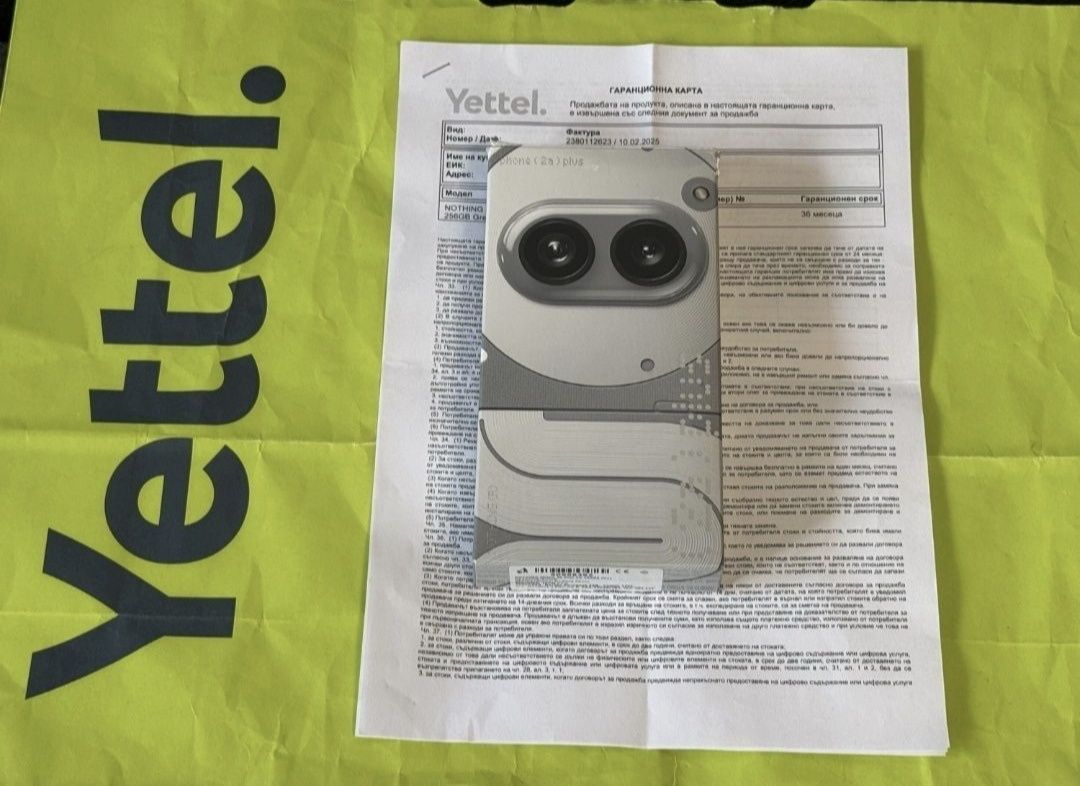 КАТО НОВ 256GB Nothing Phone 2A Plus 5G Гаранция Yettel 2028 Grey
