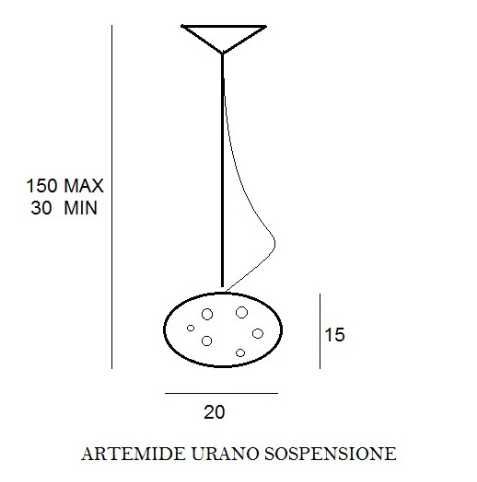 Lampa (lustra) de tavan Artemide Urano de 14 si 20
