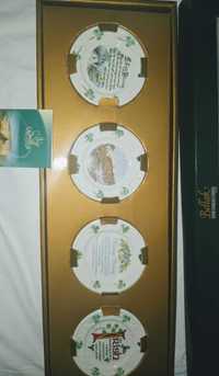 Колекция от 4 декоративни чинийки  с марка,,BELLECK"'