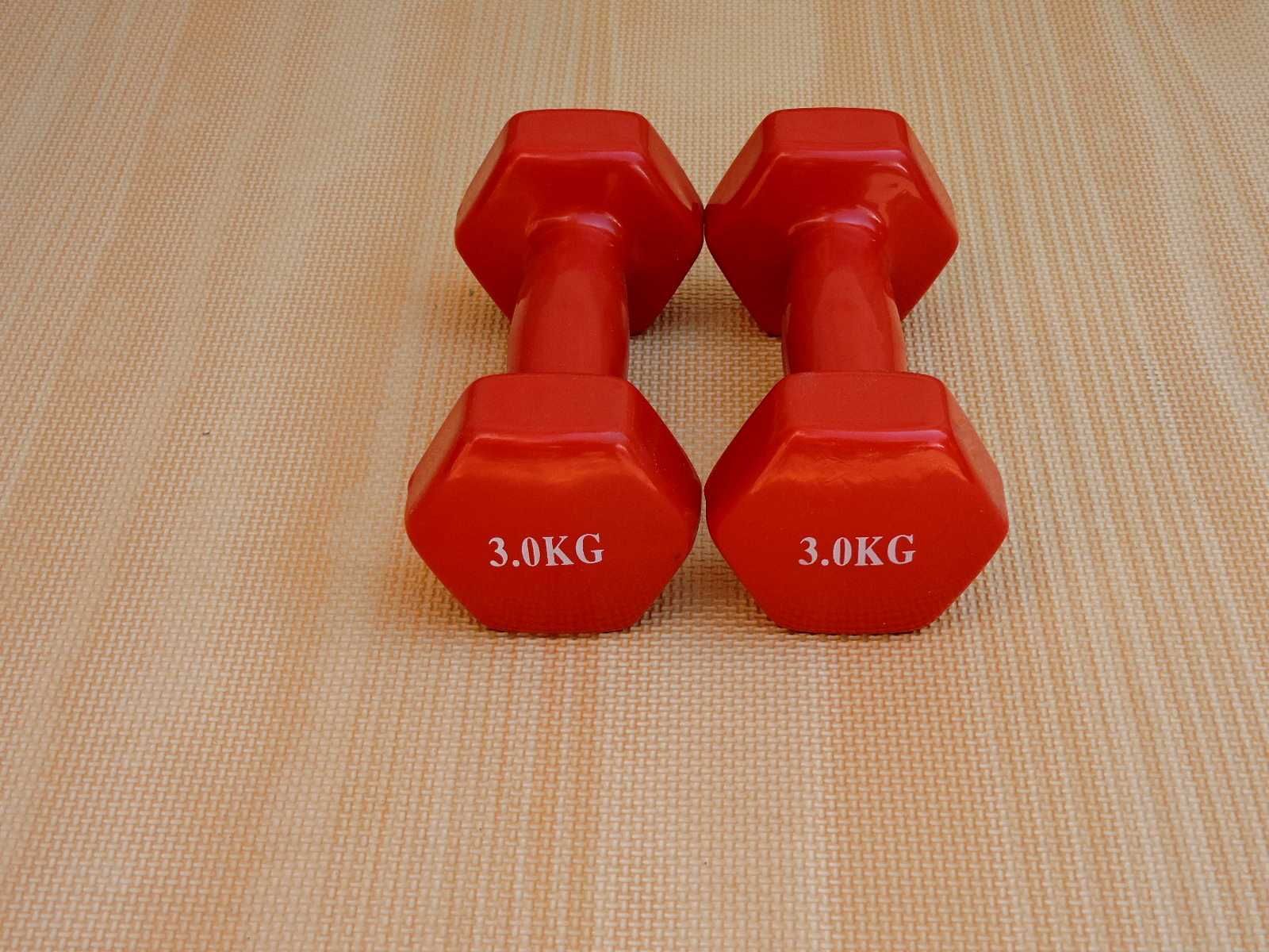 Винилови Гирички 2 × 3 кг / Vinyl Dumbbells / Цветни Гири за Аеробика